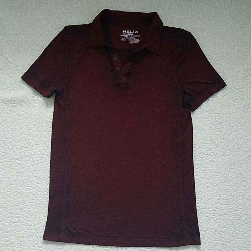 Dark red burnout polo by Helix